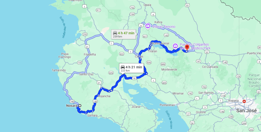 Nosara To/From Arenal