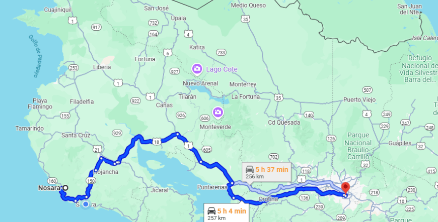 Nosara To/From San Jose Centro